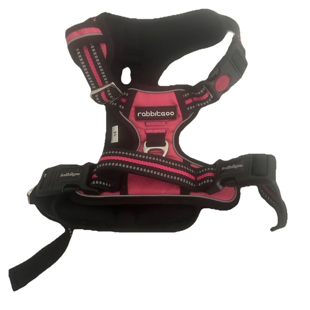 RabbitGoo Classic NO-Pull Dog Harness Size Medium in Pink and Black  PB-5